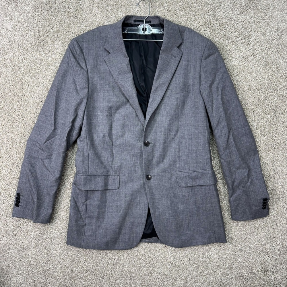 Theory Blazer Sport Coat Mens 42 Gray 100% Wool Two Button Single Vent